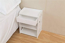 NYDZDM Comodino da Tavolo, Comodino Bianco con Ripiani E Cassetto - Stile Uccello Compatto, 42 X 26 X 50 Cm