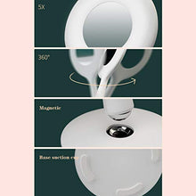 Makeup mirror Specchio per Il Trucco con Lampada Specchio Specchio HD Specchio per Il Trucco dimmerabile Base ad Assorbimento Magnetico Specchio per Il Trucco Indietro 5 Volte Lente di ingrandimento