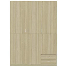 Tidyard Armadio a 3 Ante Rovere Sonoma 120x50x180 cm in Truciolato,120 x 50 x 180 cm