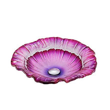 APENCHREN Lavandino per Lavabo da Appoggio A Forma di Fiore,Lavandino in Vetro Temperato,Stile Pastorale Guardaroba Bacino,per La Camera da Letto della Cucina Dell'hotel,Pink