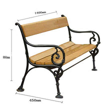 Panchine da giardino, panchine con schienale in legno massello anti corrosivo, panchine per il tempo libero con struttura in ghisa per cortile esterno, panchine decorative per portico da giardino