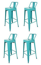 La sedia spagnola tólix Pack di sgabelli con Schienale, Acciaio Inox, Turchese, 43 x 43 x 76 cm