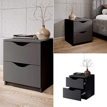 Stella Trading LUKI Due cassetti in Grafite – Comodino Moderno con Spazio per Il Vostro Letto, Materiale a Base di Legno, 40 x 45 x 42 cm