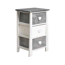 Rebecca Mobili Comodino con 3 cassetti Bianco, Stile Shabby, Legno Paulownia, per Camera Bagno - Misure: 56 x 37 x 27 cm (HxLxP) - Art. RE4160