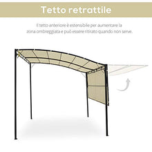 Outsunny Gazebo Gazebo Pergola da Giardino con Copertura in Tessuto da Giardino in Acciaio Beige