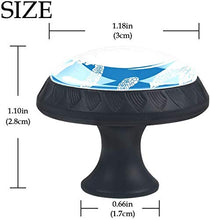 Tartarughe Di Mare Bianco Blu Pomelli per Porta Set di 4 Pomelli per Mobili Manopole per Cassetti Cucina Armadio Vetro