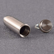 EXCEART Mini Pillola in Acciaio Inox Organizzatore a Forma di Proiettile Scatola di Pillole Impermeabile Portachiavi Porta Pillole Pillola Custodia di Vitamine per Viaggi All'aperto S