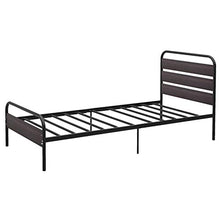 belupai Telaio letto con testiera e pedana in legno, telaio singolo in metallo con grande spazio per adulti, bambini e ragazzi, facile da montare (nero, 90 x 200 cm)