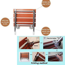 Sgabello per doccia pieghevole a parete in legno Sgabello per doccia a parete Sgabello per doccia pieghevole in legno per anziani / disabili Sgabello per doccia antiscivolo con acciaio inossidabile