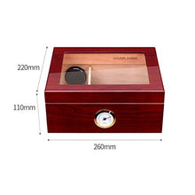 Humidor Scatola per Sigari in Legno Massello Idratante E umidità Costante Umidificatore in Legno di Cedro di Grande capacità Humidor Scatola per Sigari può Contenere 50 Sigari