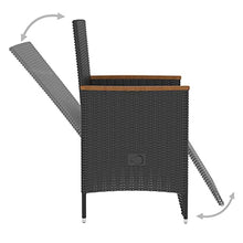 vidaXL Set da Pranzo da Giardino 5 pz con Cuscini in Polyrattan Nero