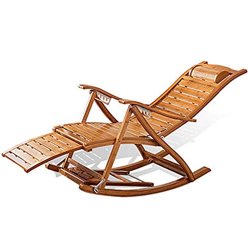 YYAI-HHJU Lettino Prendisole Pieghevole Reclinabile Sdraio Rilassante Poltrona Reclinabile bambù per Patio Giardino Spiaggia Piscina Cuscinetto Peso 200 kg
