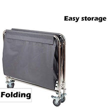 ZHFZD Carrello di Grandi Dimensioni in Metallo, Carrello di smistamento per bucato Pieghevole con Pratica Custodia per Hotel Portatile e Rotella Resistente (Colore: Blu Scuro)