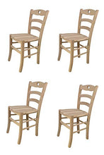 Tommychairs - Set 4 sedie modello Cuore per cucina bar e sala da pranzo, robusta struttura in legno di faggio levigato, non trattato, 100% naturale e seduta in legno