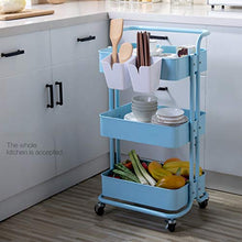 LYM &ripiano di stoccaggio Scaffalature Multifunzione Semplice casa Soggiorno Cucina Cameretta a 3 Strati Spostamento con Ruote Scaffalatura di Finitura Scaffale di Finitura