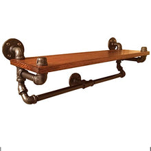 Dongyd Scaffale per Tubi Industriale Vintage Americano, Parete Camera da Letto Soggiorno mensola in Legno massello, Porta Asciugamani da Bagno 64cm * 20cm * 25cm