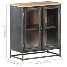 vidaXL Credenza Grigia 60x35x70 cm in Massello di Acacia e Acciaio