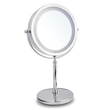Specchio Trucco del LED, Ingrandimento 1X / 10X, Specchio Di Ingrandimento, Specchio Luminoso per Cura della Pelle e Rasatura, Forma Rotonda