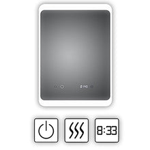 HOKO® Specchio LED per bagno, anti-appannamento riscaldamento e orologio digitale, 50 x 70cm, energetica A+, HK034A