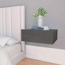 Autoshoppingcenter Comodini Sospesi Mensola per Parete Bianco/Nero Lucido con Cassetto in MDF 40x30x15 cm [EU Stock]