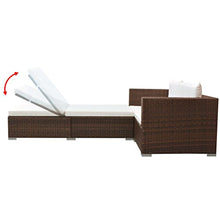 Tidyard- Divano da Giardino Set 8 pz in Polirattan Modulare Marrone, Set Divano Rattan