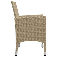 FAMIROSA Set Bistrot da Giardino 3 pz Polyrattan e Vetro Temperato Beige