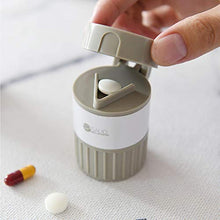 Basisago - Custodia per pillole e taglierina per macinare medicina e medicina con lama in acciaio inox, per piccole pillole, design aggiornato ad alta sicurezza