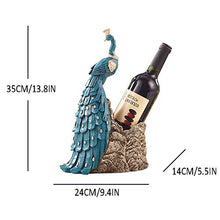XLBAXLJ Blu Pavone Wine Rack, Creativa Pagina Vino Rack Champagne Decorazioni per Un Veranda Ufficio Soggiorno Camera da Letto
