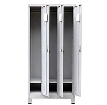 Armadio Armadio Armadio in acciaio con 3 scomparti per spogliatoi, grigio 90 x 45 x 180 cm