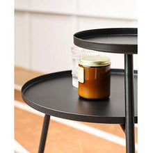 Jcnfa-Tavoli 2 Vassoi, Tavolino Divano, Design della personalità, Tavolino in Metallo (Color : Black, Size : 16.92 * 16.92 * 21.25in)