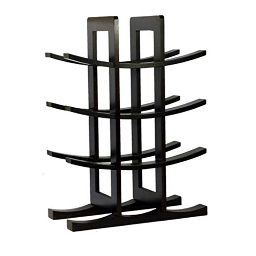KITER Portabottiglie per Vino Legno Wine Rack, Supporto for 12 Bottiglie Standard, Vino Shelf Free Standing, for Il Salone Ristorante Bar Mensola (Color : Black)