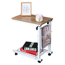 tavolino da letto per colazione Comodino con rotelle, mobile, con portaoggetti, leggero, alzabile 56-76CM-E