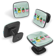 Cactus e piante grasse disegnati a mano Pomelli per Porta Set di 4 Pomelli per Mobili Manopole per Cassetti Cucina Armadio Vetro