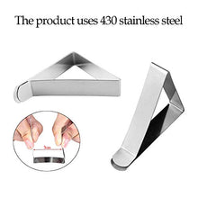 LINVINC 8 Pezzi Fermatovaglia Tovaglia Clip di Acciaio Inox - Regolabile Tavolo da Picnic Clip Antiscivolo, 6 * 5.3 * 1.2cm