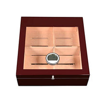 YHNJI Humidor Cigar Box, Creativo Humidor Legno di Cedro Spagnolo Trasparente Vetro superiore Display Box Armadi di Immagazzinaggio