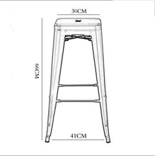 LLT Pratico sgabello Sgabelli metallo Sgabello Bar Kitchen Bar colazione pranzo sedile contatore Industriale della Sedia classica di sicurezza Carico massimo 150Kg,bianca,66 cm