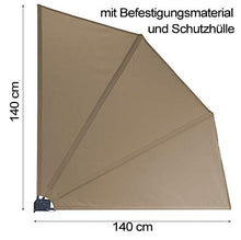 GRASEKAMP Qualität seit 1972 Paravento da Balcone Premium Tortora con Supporto da Parete divisorio paravento, 140 x 140 cm
