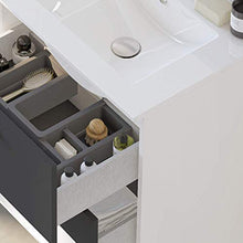 Randalsa Mobile Nexo 80 cm | Grigio | 81 x 81 x 46 cm | Mobile con 2 cassetti + lavabo in Ceramica