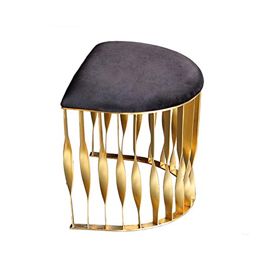 EXCLVEA Sedile per Trucco per Camera da Letto Velvet poggiapiedi Sgabello Mid-Century Modern Luxe Velvet Ottoman Poggiapiedi Tavolino Rimovibile Metallo Leg (Colore, Dimensione : 40x52x43cm)