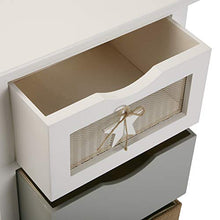 CASSETTIERA ORGANIZZATA PER BAGNO CON CASSETTI IN LEGNO COLORE BIANCO E BEIGE