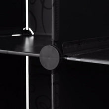 Shengtaieushop armadietto modulare con 18 Scomparti Nero e Bianco Panno Armadio 37 x 146 x 180.5 cm