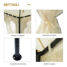 Outsunny Tenda Gazebo da Giardino con Zanzariera, Struttura in Metallo Copertura in Poliestere, 294x294cm, Beige