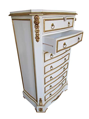 Kunibert Louis XIV - Credenza in stile barocco e rooko, altezza 131 cm, colore: Bianco con oro