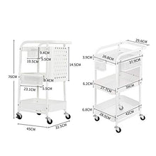 WangQ Rack da Cucina in Acciaio al Carbonio a Tre Piani Carrello portaoggetti Mobile conveniente Rack di Grande capacità Bianco 45X32.5X76CM carrellino Cucina (Color : A)