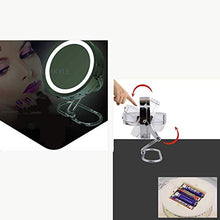Specchio per Il Trucco, Specchio per Il Trucco del Bagno , Specchio per Il Trucco con Luce LED, con Interruttore, Lente d'Ingrandimento 10 Volte, Specchio per Il Trucco da Appoggio