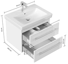 emotion Lavabo con mobiletto, Legno, Antracite Lucido, 65, 2 unità