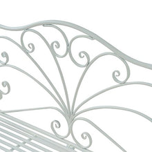 Outsunny Panchina Biposto da Giardino Stile Romantico Ferro 113.5 x 50 x 93.5cm Bianco