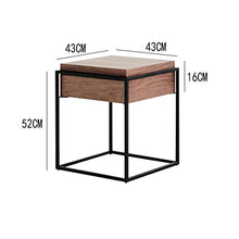 WFDLIU Ferro Battuto in Legno Massello Comodino Piccolo 1 Cassetto Mobili Comodini Camera da Letto È Anche Un Piccolo Tavolo Tavolino Tavolino in Noce