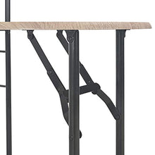 Festnight Set 3 pz Tavolo e Sedie Pieghevoli con Scaffale MDF e Acciaio,Tavolo con sedie Cucina,Penisola Cucina con sgabelli,Tavolo Alto da Bar,Tavolo Bar con sgabelli,Penisola per Cucina