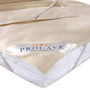 PROCAVE Coprimaterasso Molton, coprimaterasso in Cotone 100%, Copri Materasso Anti acaro, Made in Germany, 180x200cm